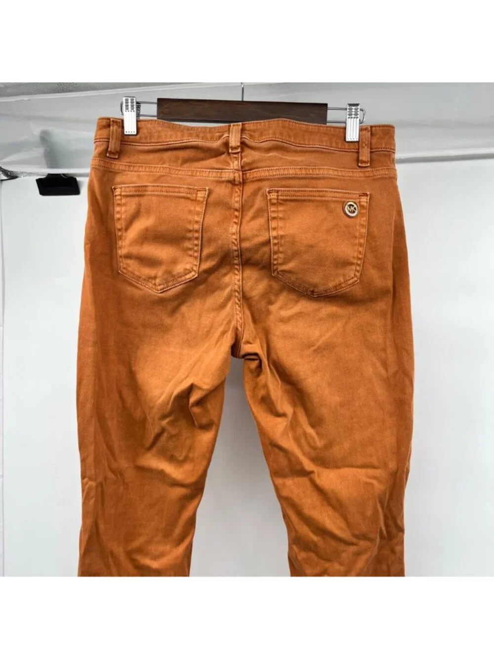 Michael Kors Izzy Skinny Jeans Mid Rise Orange Womens Size 10